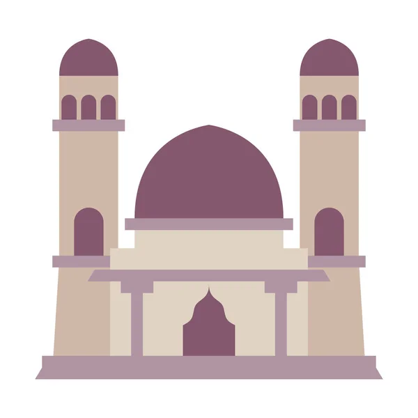 近代的なフラットイスラムモスクの建物 インフォグラフィック イラスト およびその他のグラフィック関連資産に適しています 伝統的な唐草装飾イラスト — ストックベクタ