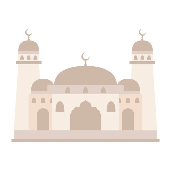 Modern Flat Islamic Mosque Building Suitable Diagrams Map Infographics Illustration - Stok Vektor