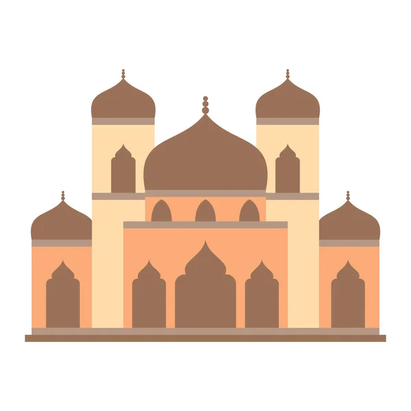 Современное Плоское Здание Исламской Мечети Пригодное Диагностики Карты Инфографики Иллюстрации — стоковый вектор