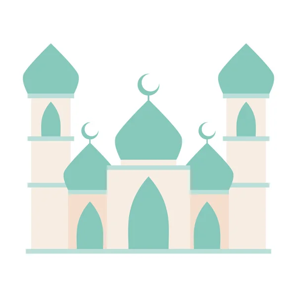 Edifício Mesquita Islâmica Plana Moderna Adequado Para Diagramas Mapa Infográficos —  Vetores de Stock