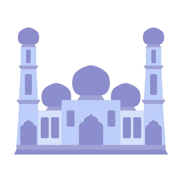 近代的なフラットイスラムモスクの建物 インフォグラフィック イラスト およびその他のグラフィック関連資産に適しています 伝統的な唐草装飾イラスト — ストックベクタ