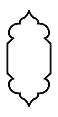 İslami Vintage Frame. İslami tarz sınır ve çerçeve tasarım şablon elemanı. Ramazan posterlerinin tasarım unsurları, bayram mübarek tebrik kartları ve İslami alıntı için kopyalama alanı için uygun