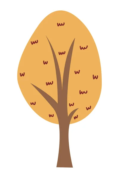 卡通树图解 白色背景上的秋季树的矢量图解 — 图库矢量图片