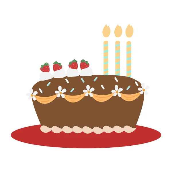 Aniversário Bolo Cartoon Ilustração Bolo Doodle Cupcake Para Uma Celebração —  Vetores de Stock