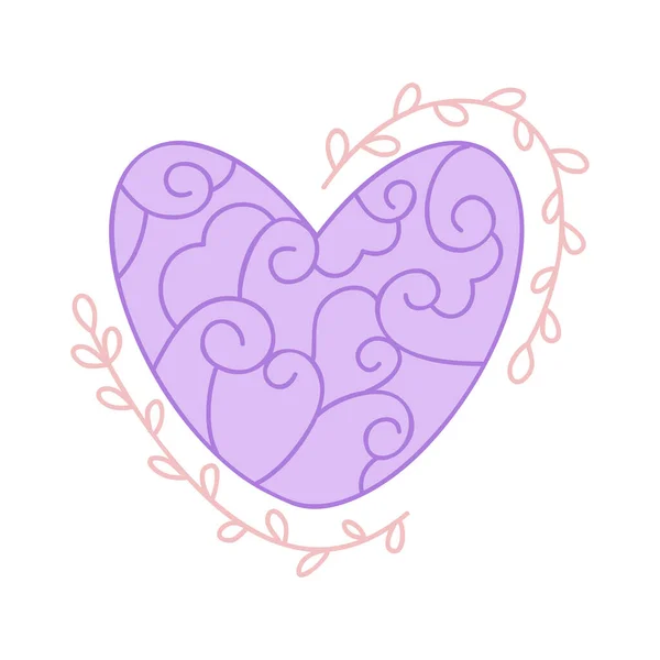 Decoratieve Love Hearts Geïsoleerd Een Witte Achtergrond Vector Hand Getekende — Stockvector
