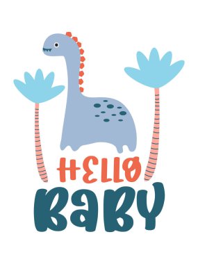 Dinozor Mektupları Yazdırma Posteri, Çantalar, Kupalar, Duvar Dekorasyonu, Bebek Odası Tasarımı ve T-Shirt Tasarımı. Çocuk Gömleği Tasarımı Dinosaur İllüstrasyonu.