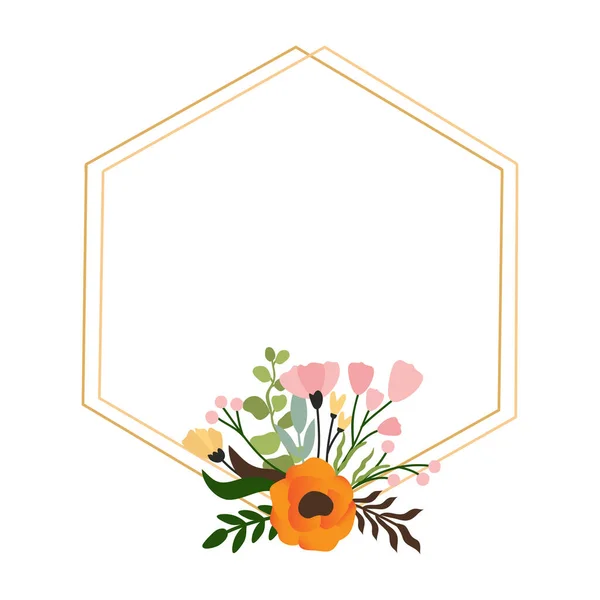Décoration Cadre Floral Pour Invitation Concept Ornement Mariage Élément Bordure — Image vectorielle