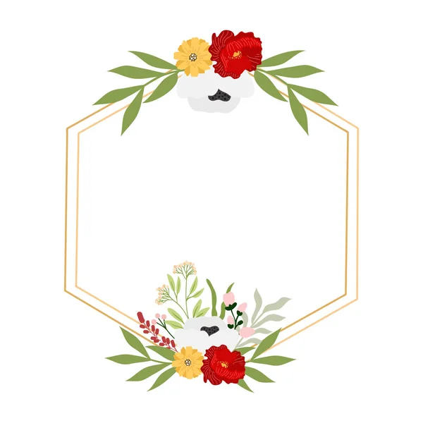 Ozdoba Kwiatowa Zaproszenie Koncepcja Ornament Ślubny Element Kwiatowej Granicy Kolekcja — Wektor stockowy