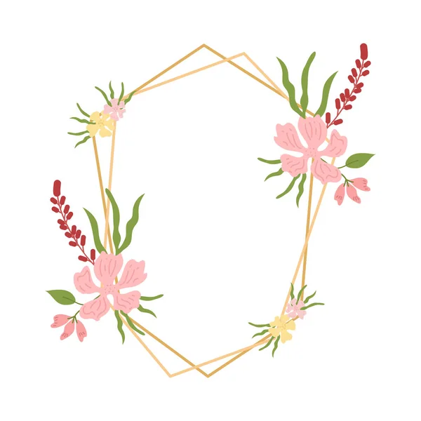 Квіткова Рамка Прикраса Запрошення Концепція Весільного Орнаменту Квітковий Елемент Кордону — стоковий вектор