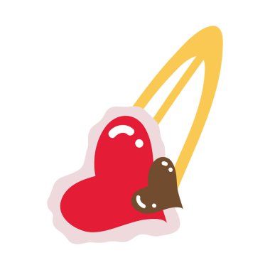 Love Heart Hand Sevgililer Günü Dekorasyonu için Element Çizimi.