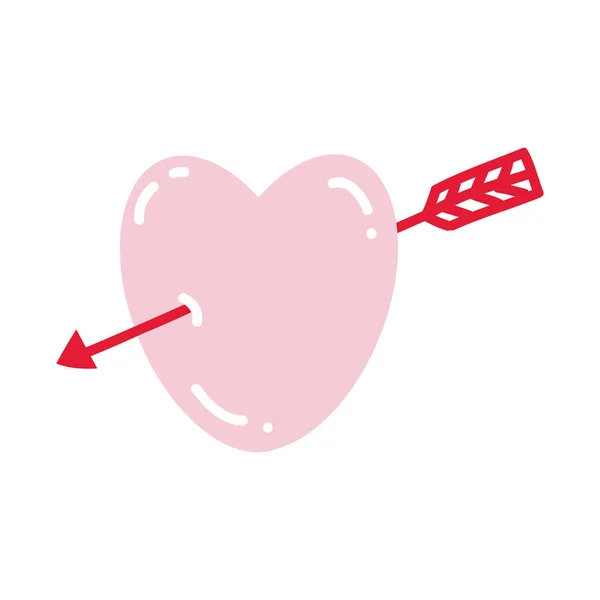 Miłość Serce Ręcznie Rysowane Element Ilustracji Walentynki Dekoracji — Wektor stockowy