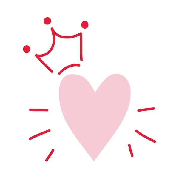 Ilustração Elemento Desenhado Mão Coração Amor Para Decoração Dia Dos — Vetor de Stock