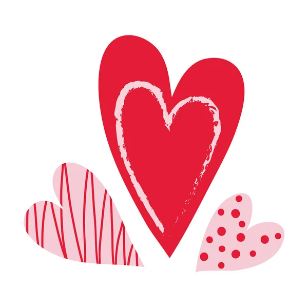 Love Heart Hand Drawn Element Εικονογράφηση Για Την Ημέρα Του — Διανυσματικό Αρχείο