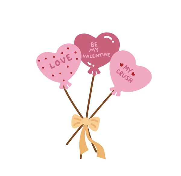 バレンタイン要素イラスト ステッカー お祝い スクラップブッキング 招待状 プランナーのための要素 ベクターイラスト — ストックベクタ
