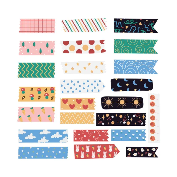 Washi Disegno Del Nastro Illustrazione Carino Washi Ancora Carta Adesivo — Vettoriale Stock