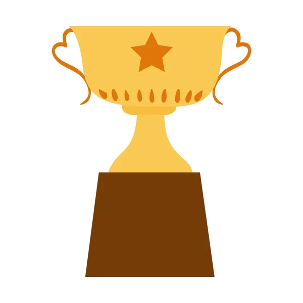 Mistrovství Vítěz Trofej Zlaté Medaile Ilustrace Izolované Bílém Pozadí Zlatý — Stockový vektor