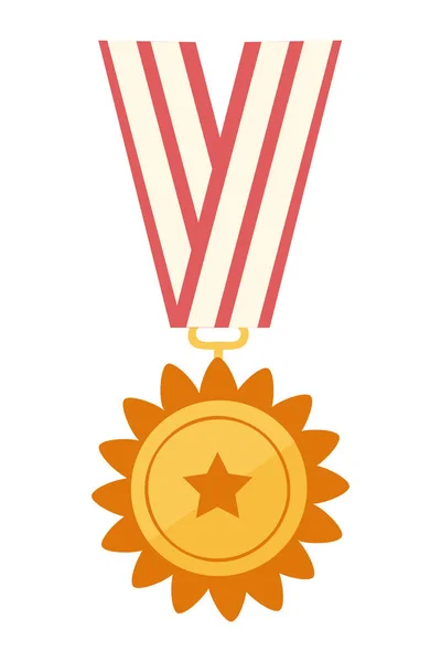 Campionato Vincitore Trofeo Medaglia Oro Illustrazione Premio Isolato Sfondo Bianco — Vettoriale Stock