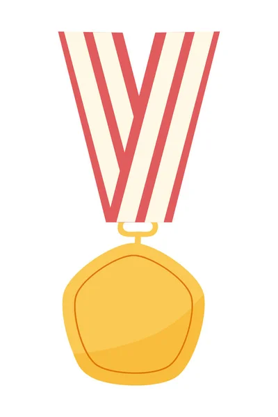 Championship Vinnare Trofé Guld Medalj Utmärkelse Illustration Isolerad Vit Bakgrund — Stock vektor
