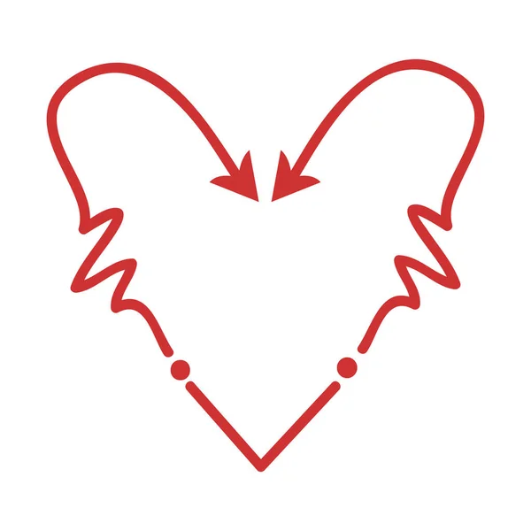 Herzpfeil Element Handgezeichnete Pfeile Mit Herzen Gestaltungselemente Zum Valentinstag Und — Stockvektor