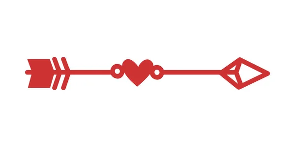 Herzpfeil Element Handgezeichnete Pfeile Mit Herzen Gestaltungselemente Zum Valentinstag Und — Stockvektor