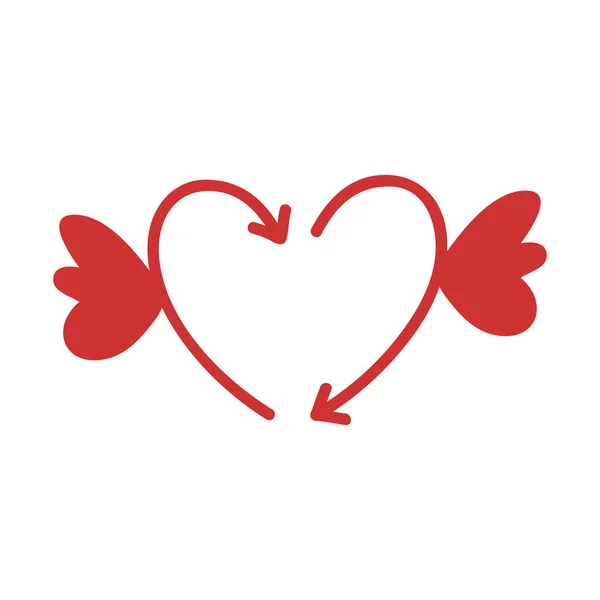 Elemento Flecha Del Corazón Flechas Dibujadas Mano Con Corazones Elementos — Archivo Imágenes Vectoriales
