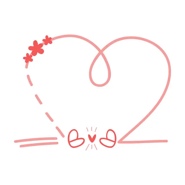 Hand Drawn Love Frame Decoration Valentine Day Design Dalam Bahasa - Stok Vektor