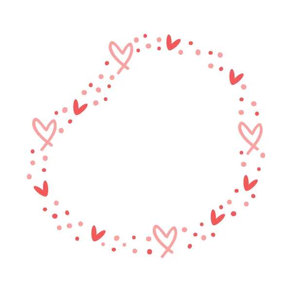 Decoração Moldura Amor Desenhada Mão Para Projeto Dia Dos Namorados — Vetor de Stock