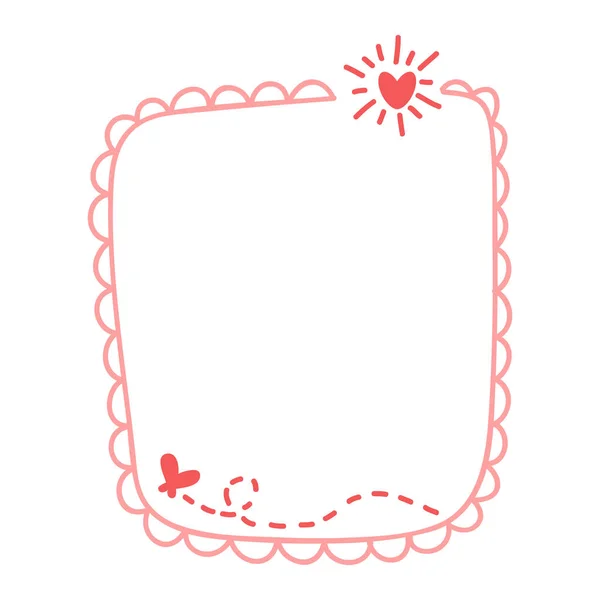 Handgetekende Love Frame Decoratie Voor Valentijnsdag Ontwerp Doodle Stijl Citaat — Stockvector