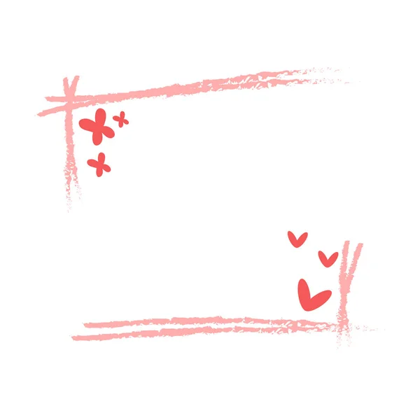 Decorazione Della Cornice Amore Disegnata Mano San Valentino Design Stile — Vettoriale Stock