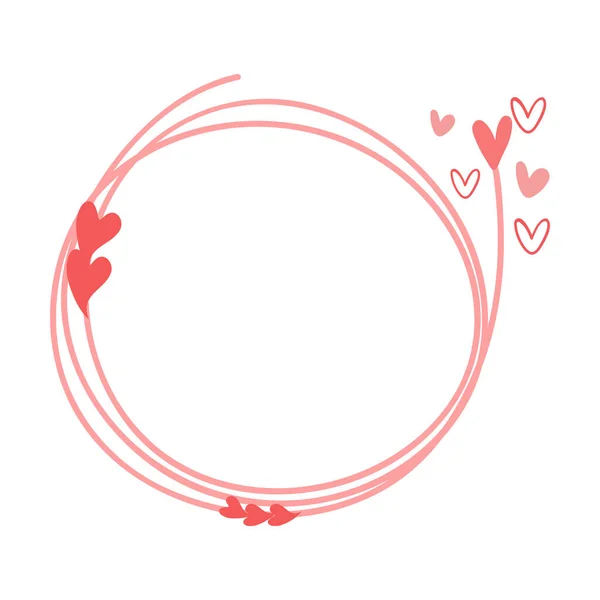 Handgezeichnete Love Frame Dekoration Für Valentinstag Design Doodle Stil Zitat — Stockvektor
