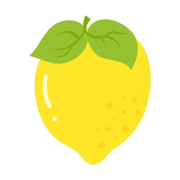 Ilustrasi Lemon Segar Terisolasi Latar Belakang Putih Ilustrasi Kartun Lemon - Stok Vektor