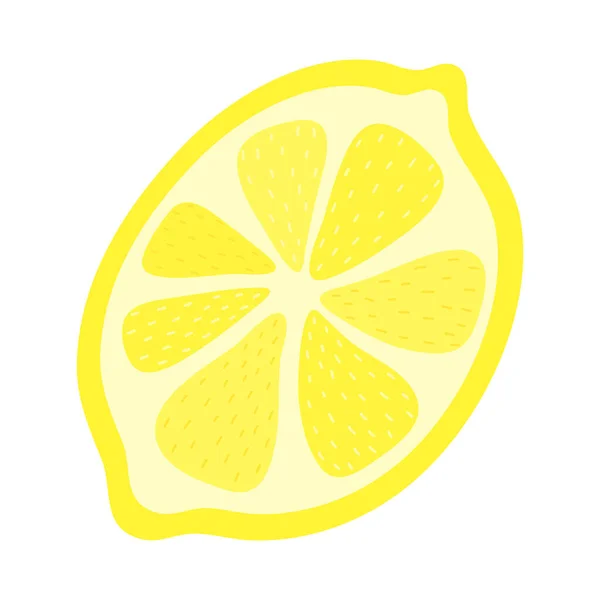 Frische Zitrone Illustration Isoliert Weißem Hintergrund Zitronenscheibe Cartoon Illustration — Stockvektor