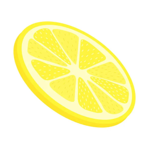 Fresh Lemon Illustration Isolated White Background Lemon Slice Cartoon Illustration — Stock Vector