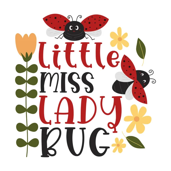Love Bug Inspirational Lettering Quotes Lady Bug Illustration Valentine Day — стоковий вектор
