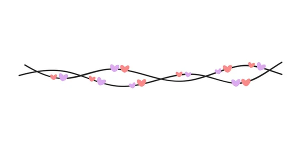 Heart String Element Décoration Pour Les Valentines Les Femmes Fête — Image vectorielle