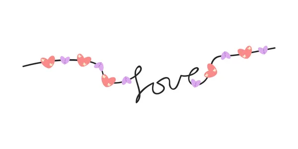 Herz String Element Dekoration Für Valentinstag Frauen Muttertagsgruß Einladung Grafikdesign — Stockvektor