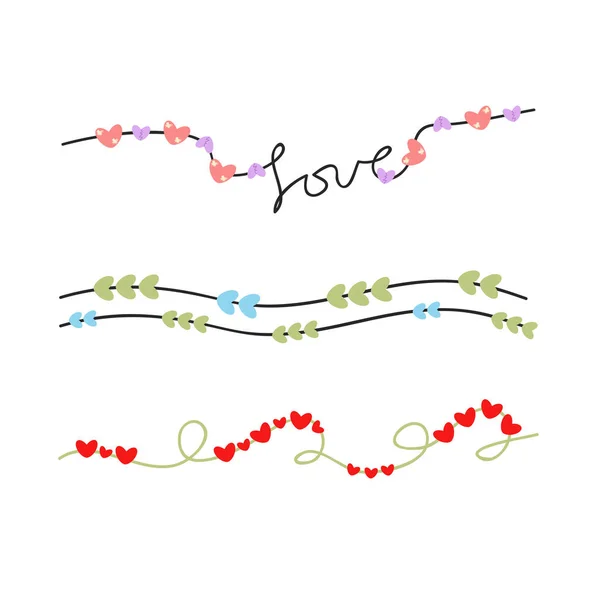 Heart String Element Décoration Pour Les Valentines Les Femmes Fête — Image vectorielle