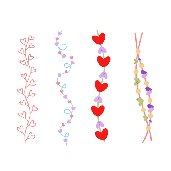 Sevgililer Günü Kadınlar Anneler Için Kalp Element Dekorasyonu Davetiye Grafik — Stok Vektör