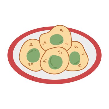 El Çizimi Geleneksel Endonezya Gıda Çizimi