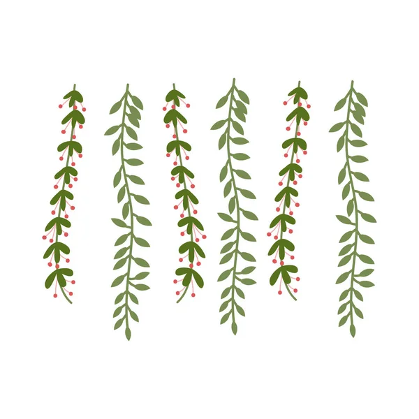 Élément Fleur Pendante Illustration Feuilles Plantes Suspendues Maison String Nickels — Image vectorielle