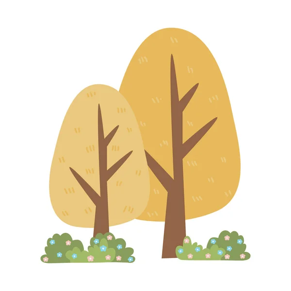 Árvore Dos Desenhos Animados Isolado Fundo Branco Estilo Moderno Simples —  Vetores de Stock