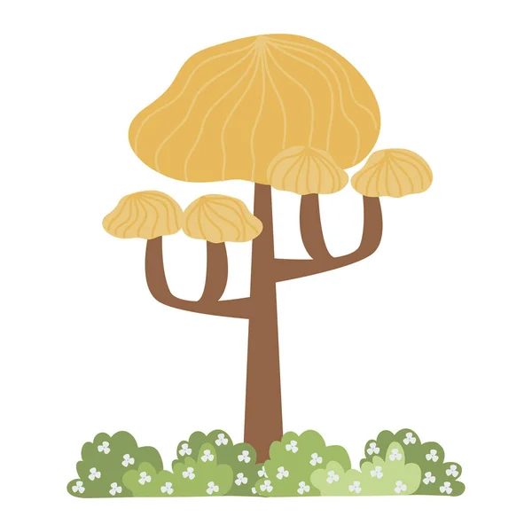 Árvore Dos Desenhos Animados Isolado Fundo Branco Estilo Moderno Simples — Vetor de Stock