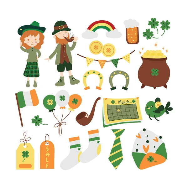 stock vector St. Patrick's Day. St. Patrick's Day vector design elements illustration.  Isolated object on white background.