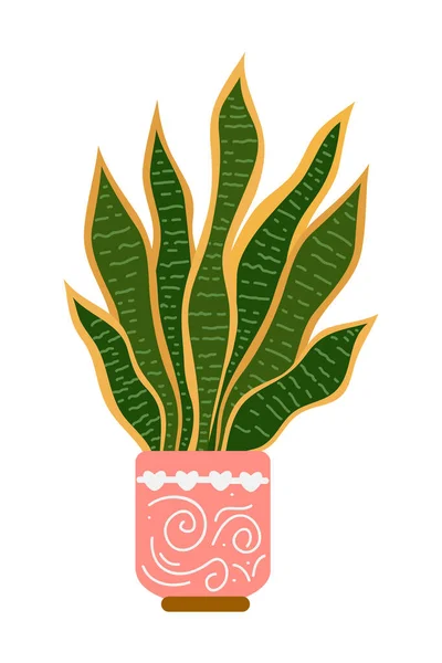 ハウスプラントイラスト ホームプラントの装飾要素 ポット内の屋内植物のイラスト — ストックベクタ