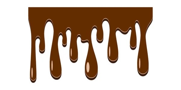 无缝地滴着巧克力边儿 滴落的巧克力边沿被白色背景隔离 烹调食谱 剪贴簿 海报的平面设计元素 — 图库矢量图片