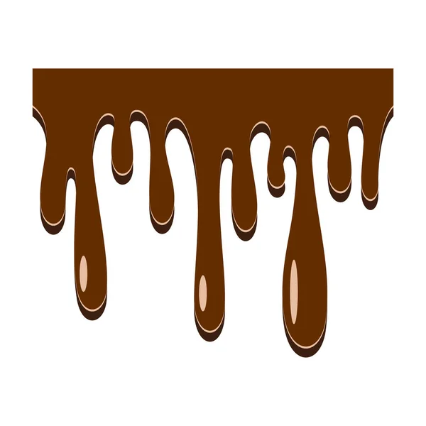 Nahtlos Tropfender Schokoladenrand Tropfender Schokoladenrand Isoliert Auf Weißem Hintergrund Grafisches — Stockvektor