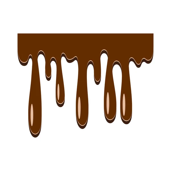 Seamless Dripping Chocolate Border Dripping Chocolate Border Isolated White Background — Stock Vector