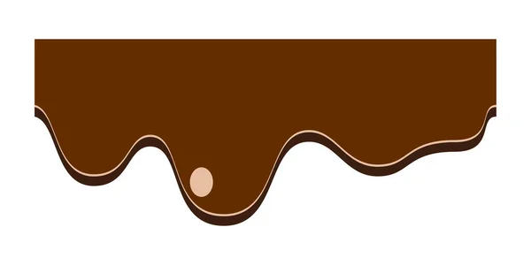 Bezešvé Odkapávání Čokoládové Hranice Kapající Čokoládové Hranice Izolované Bílém Pozadí — Stockový vektor
