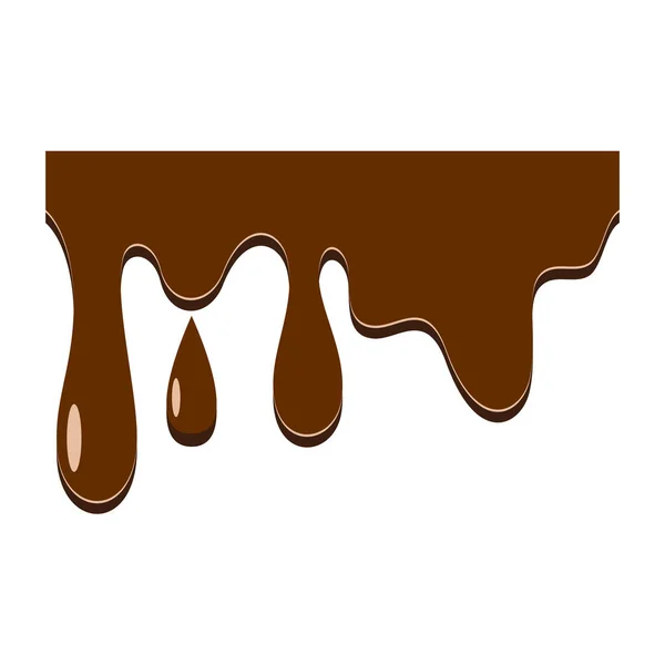 Sömlös Droppande Chokladgräns Droppande Choklad Gräns Isolerad Vit Bakgrund Grafisk — Stock vektor