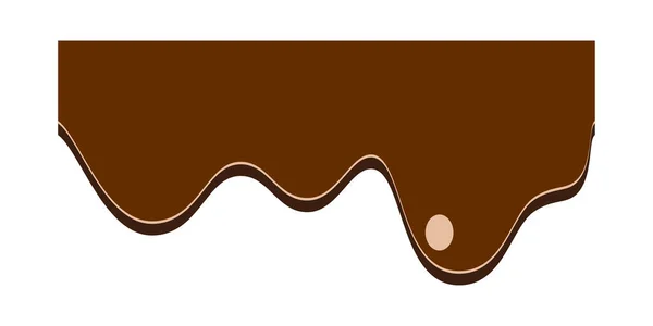 Borde Chocolate Goteando Sin Fisuras Goteando Borde Chocolate Aislado Sobre — Archivo Imágenes Vectoriales